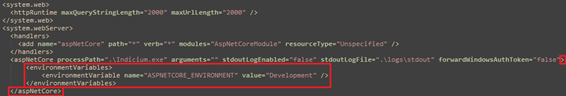 Configuring Development mode in the Web.config file