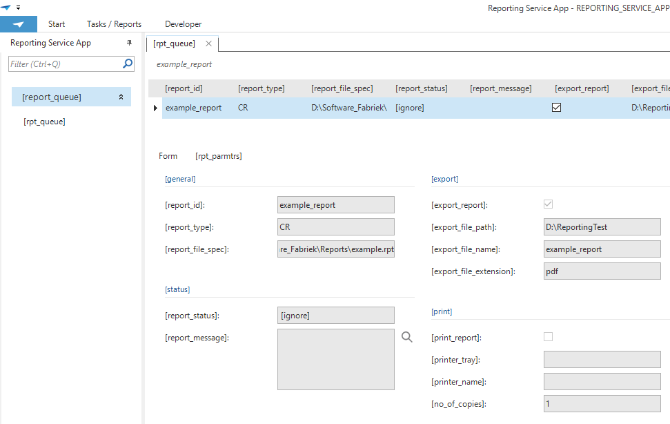 example report record